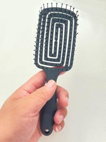 1pc Medium Size Elastic Lacquer Solid Color Hollow Comb,Back To School,Travel Holiday Essentials,Hair Accessories For Women