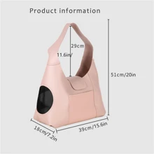 1pc Pink Color Pet Carrier Backpack For Cats And Dogs, Travel Portable Shoulder Bag With Large Capacity - Pink - View 3