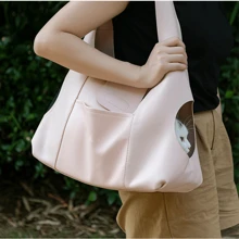 1pc Pink Color Pet Carrier Backpack For Cats And Dogs, Travel Portable Shoulder Bag With Large Capacity - Pink - View 1