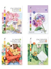 1入組創意水彩填色本,減壓塗鴉繪畫書帶卡通設計 - 紫色 - 查看 8