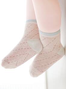 5雙撞色中筒襪帶隱形接縫適用於嬰幼兒 - 彩色 - 查看 3