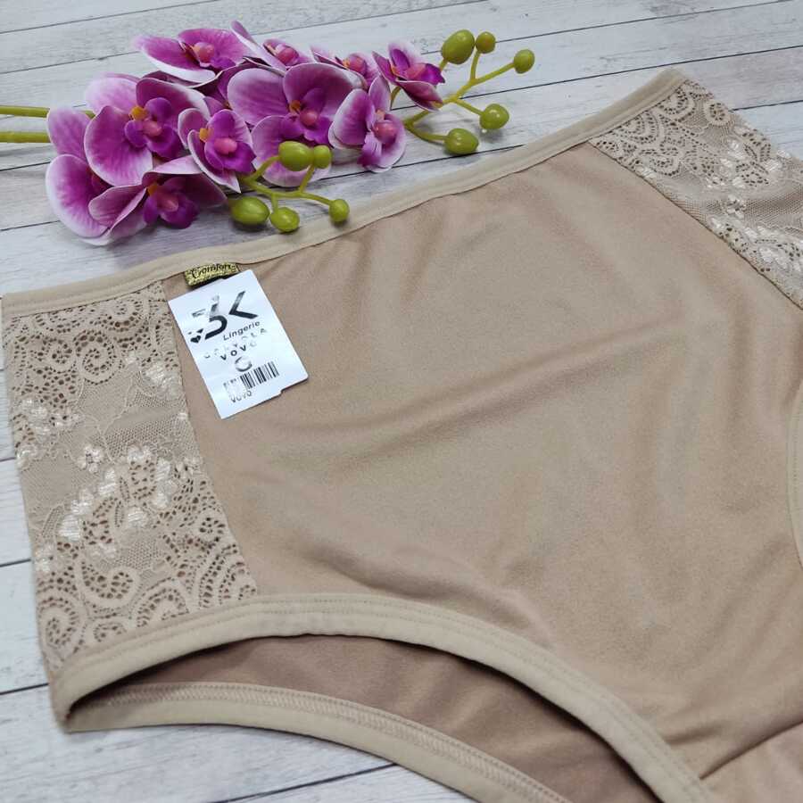 HIGH WAIST PANTS PLUS SIZE AND REGULAR LINGERIE LINGERIE PANTY - Beige - View 1