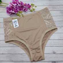 HIGH WAIST PANTS PLUS SIZE AND REGULAR LINGERIE LINGERIE PANTY - Beige - View 4