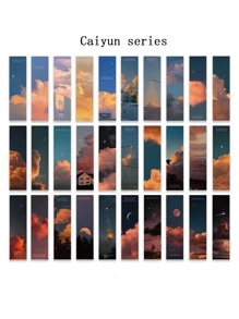 30pcs Paper Reading Bookmarks With Blank Space For Writing, Diy Creative Diary Stickers - Multicolor - View 6