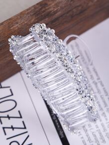 1 件装女士多色碎花新月形发片亚克力爪夹日常优雅头饰发夹发夹发夹发夹发夹接发夹，学校用品，学院秋冬发饰，适合女士度假装扮 - 銀色 - 查看 7