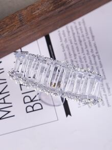 1 件装女士多色碎花新月形发片亚克力爪夹日常优雅头饰发夹发夹发夹发夹发夹接发夹，学校用品，学院秋冬发饰，适合女士度假装扮 - 銀色 - 查看 9