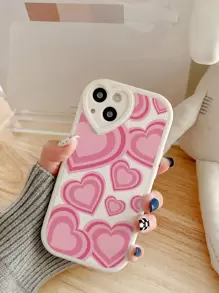 1pc Heart-Shaped Leather TPU Phone Case Compatible With Apple 11, 13, 14, 15, 15 Pro, 15 Pro Max, 16, 16 Pro, 16 Plus, 16 Pro Max - Multicolor - View 1