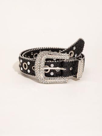 1 st. Strassdekor Trendigt: Utskurna Detaljer Svart Midja Bälten För kvinnor