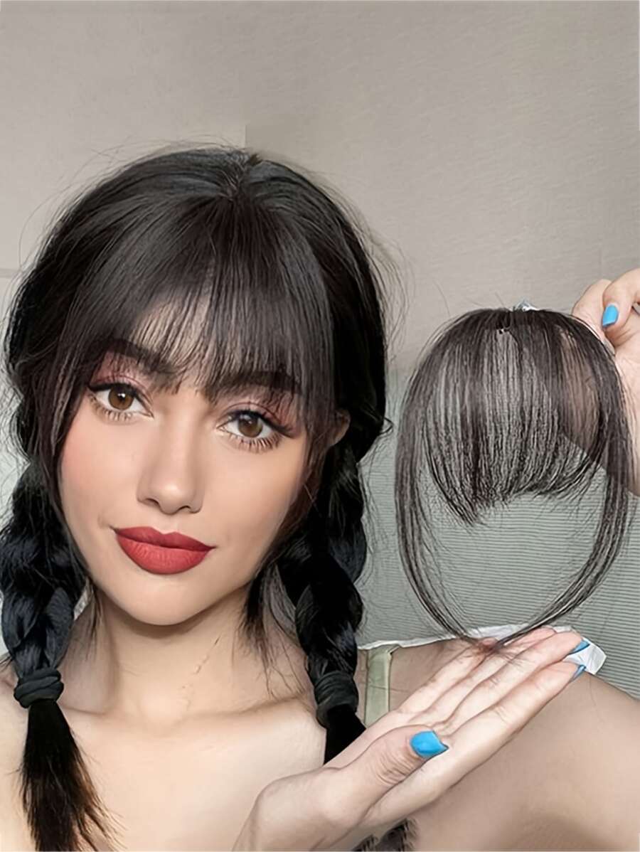 Clip In Hair Bangs With Sideburns - Chocolate Brown - View 1