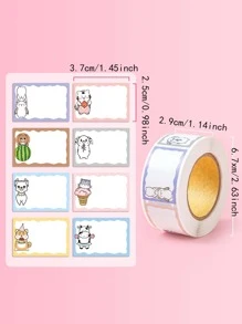 Keo dán Nhãn dán Với Dễ thương Tên Và Đầy màu sắc Thiết kế Đối với Trẻ em , Dính Cuộn Của Chữ viết tay Tự dính Giấy - Hồng - Xem 3