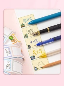 Keo dán Nhãn dán Với Dễ thương Tên Và Đầy màu sắc Thiết kế Đối với Trẻ em , Dính Cuộn Của Chữ viết tay Tự dính Giấy - Hồng - Xem 8