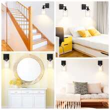 2-Pack Light Fixtures Wall Mount, Farmhouse Wall Lanterns with Clear Glass Black Wall Sconces, Front Porch Lights for Living Room Bathroom - 黑色 - 查看 5