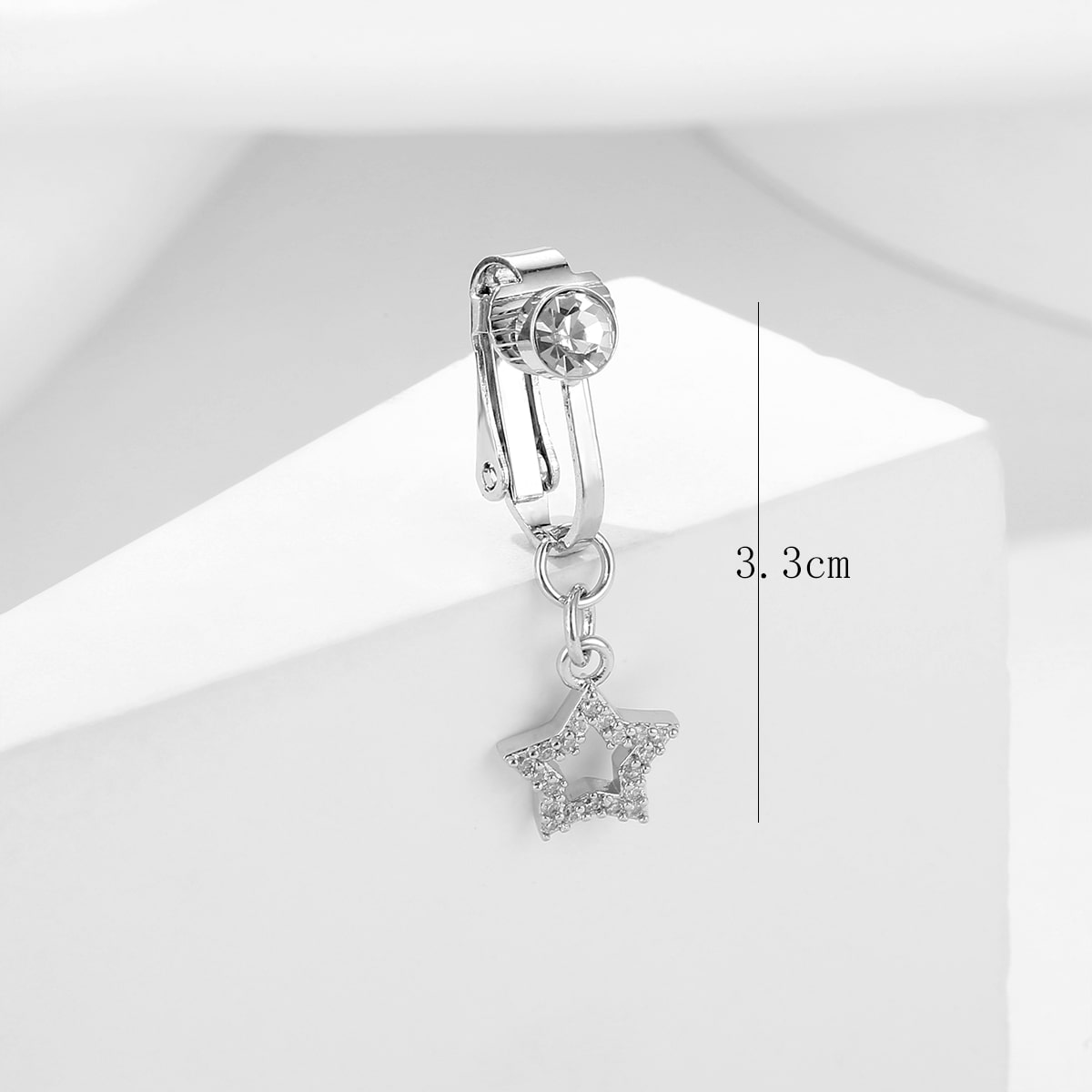 NonPiercing Hollow star Fake Belly Piercing Clip On Umbilical Navel