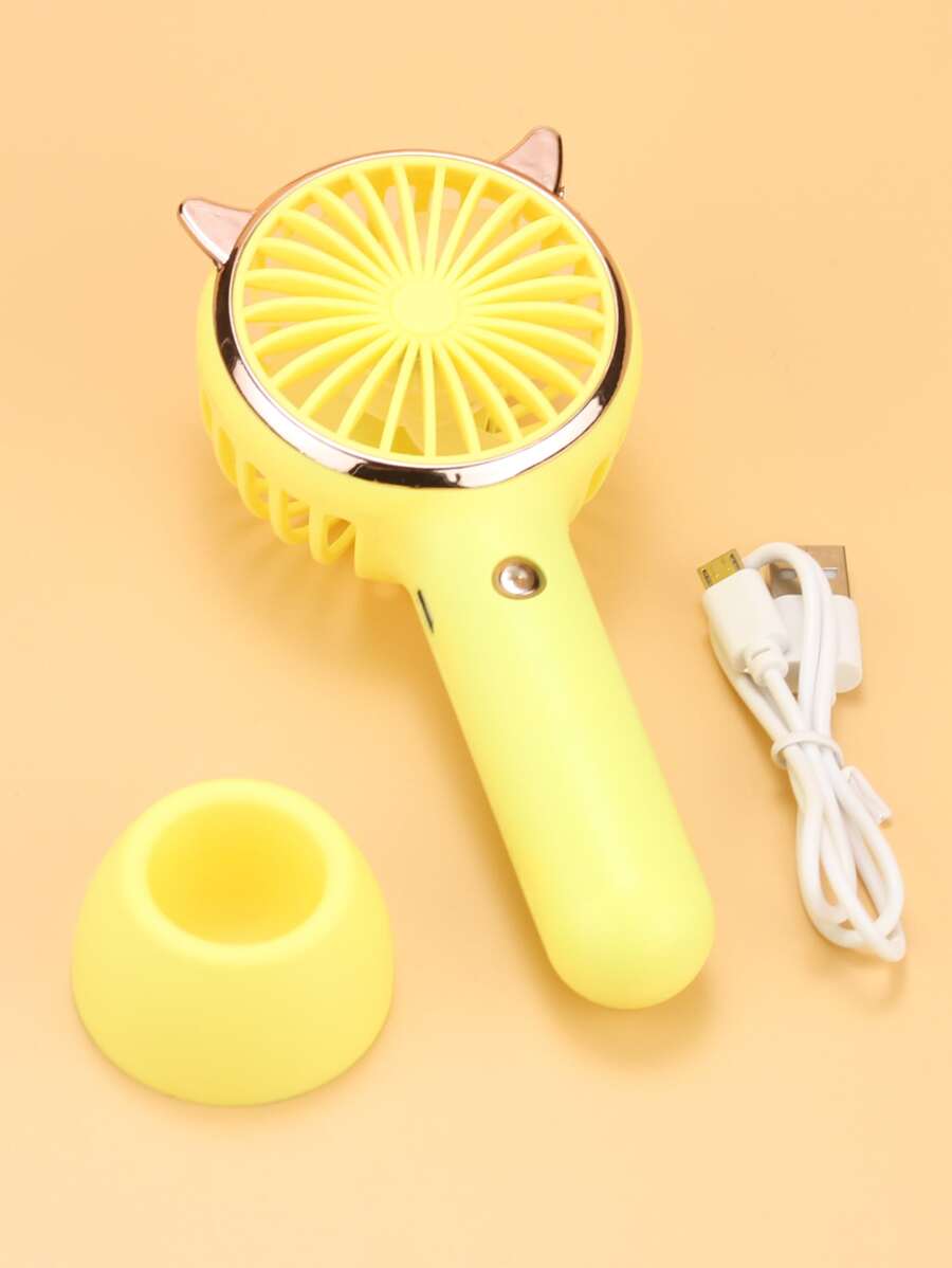 AOYI 1 件 500mAh 可充电睫毛夹，带长按 LED 灯、3 档调节、便携式手持迷你风扇，适合户外使用