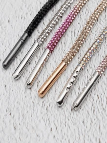 Personalized Rhinestone Chain Shoelaces For Women's Sneakers, Basketball Shoes, Skateboarding Shoes, Chunky Sneakers, Versatile Student Decoration, Upgraded Non-Sticky And Non-Falling Diamonds - Silver - View 5