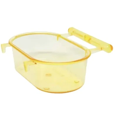 2 unidades - Banheira Interna ou Comedouro 130ml com poleiro - Passaros em Geral