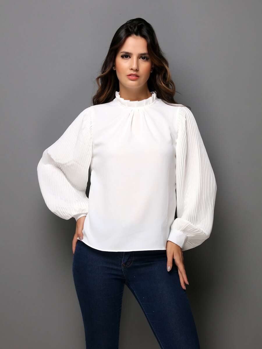 Women Blouses - 白色 - 查看 1