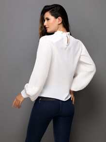 Women Blouses - 白色 - 查看 3