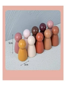 彩虹拱形木製積木幼兒創意教育堆疊玩具 - 咖啡棕 - 查看 7