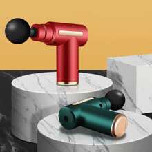 便攜式迷你筋膜槍,帶4個按摩頭,6種振動強度,type-c充電按摩槍手持按摩器,適用於頸部背部大腿小腿手臂 - 綠色 - 查看 11