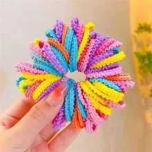 50pcs Children's Colorful Double Flower Lace Hair Ties