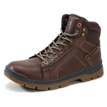 Mens Hiking Boots Non-Slip Outdoor Walking Shoes Mid Lightweight Work Trekking Boots - 深棕色 - 查看 2