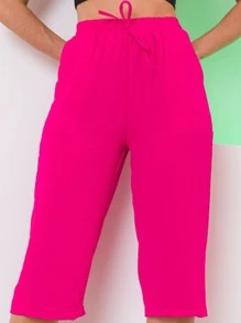 Women Pants - 玫紅色 - 查看 5