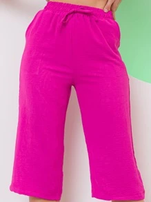 Women Pants - 玫瑰紅 - 查看 5