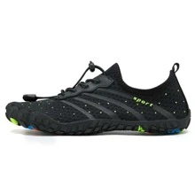 中性沙灘鞋防滑速乾鞋適合情侶戶外活動如游泳、浮潛和水上運動不對稱鞋底 - 黑色 - 查看 8