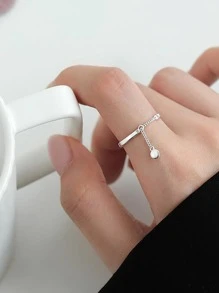 1 Miếng Sành điệu Đơn giản Thanh tú Thanh lịch Hợp thời Cá nhân hóa Cơ bản Thiết kế Nhẫn , Thích hợp Đối với Lễ hội , Đám cưới , Các bữa tiệc , Yến tiệc , Món quà Đối với Người yêu , Bạn , Hằng ngày Chế tạo Của Premium Màu bạc Chất liệu , Có Cao-kết thúc - Bạc - Xem 2