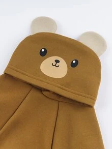 LUCKIE LABO 1件動物風格的寵物連帽服裝,適合狗和貓外出穿著 - 咖啡棕 - 查看 5