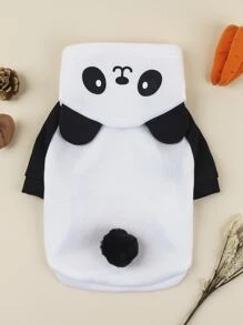 LUCKIE LABO 1件連帽式寵物服裝,具有動物設計,適用於犬貓戶外穿著 - 黑與白 - 查看 4