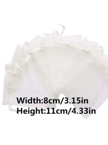 100入組/套8x11cm歐根紗包製成的網紗歐根紗材料帶正方形和雙抽繩,方便適用於糖果,首飾類,化妝品,小禮品包裝 - 綠色 - 查看 5