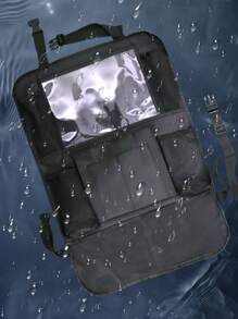 Organizador Protector para Asiento Trasero Coche, a Prueba de Patadas e Impermeable, Bolsa de Almacenamiento con 8 Bolsillos, Poliéster 600D, para Juguetes y Viajes (Negro)