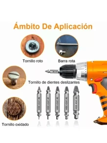 6 Piezas Herramienta Extractor Tornillo Dañado Roto Perno Barrido Acero Util Vmingo Mexico - Plateado - Ver 3