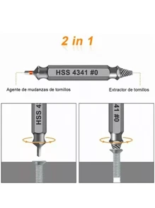 6 Piezas Herramienta Extractor Tornillo Dañado Roto Perno Barrido Acero Util Vmingo Mexico - Plateado - Ver 4