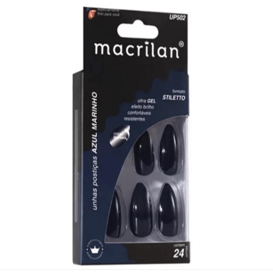 Ultra Gel Stiletto Shaped False Nails UP501-508 - Màu xanh lam - Xem 1