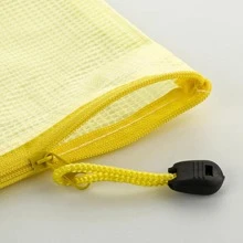 Pasta De Arquivo Plástico Documento Executiva Escolar Transparente Com Zíper Resistente Á Água Tamanho Grande Folha A4 material escolar material escola papelaria - Azul - Visão 3