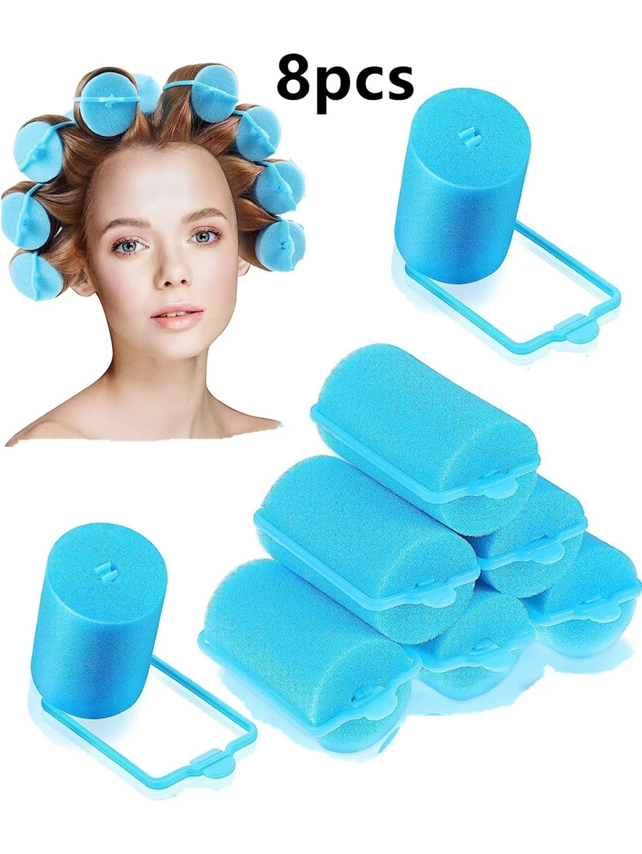 8 Pieces Sponge Hair Rollers Large Soft Foam Hair Styling Curlers 40 mm