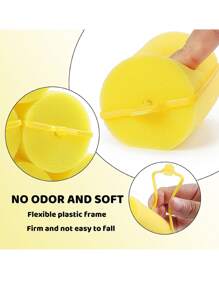 8 Pieces Sponge Hair Rollers Large Soft Foam Hair Styling Curlers 40 Mm Large Size Hairdressing Curlers For Women And Kids - Yellow - View 4