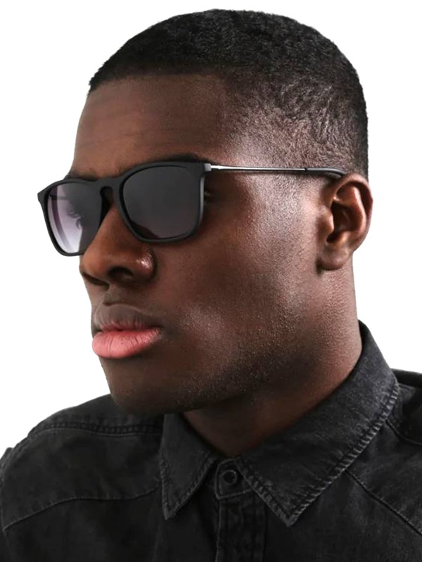 ILOOK Óculos de Sol Masculino Retangular Unissex Quadrado Preto Marrom Resina e Metal com Proteção UV400 Original ILOOK