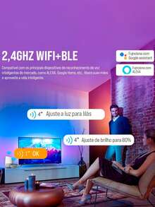 Plafon Led Casa Inteligente RGB Smart Wi-fi Painel Embutir Sobrepor APP - Branco - Visão 7