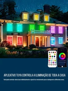 Plafon Led Casa Inteligente RGB Smart Wi-fi Painel Embutir Sobrepor APP - Branco - Visão 8
