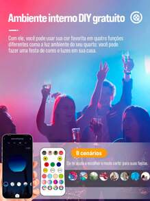 Plafon Led Casa Inteligente RGB Smart Wi-fi Painel Embutir Sobrepor APP - Branco - Visão 4