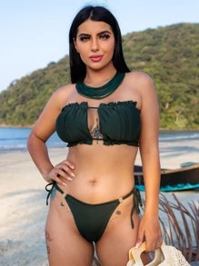 Women Bikini Sets - 墨綠色 - 查看 1