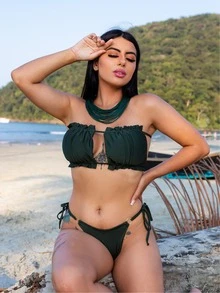 Women Bikini Sets - 墨綠色 - 查看 3