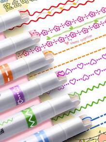 Set de 6 marcadores de borde impermeables. Juego de colores con estuche ultra portátil. Calidad premium. De vuelta a la escuela