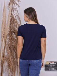 Women T-Shirts - Màu xanh hải quân - Xem 5