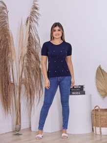 Women T-Shirts - Màu xanh hải quân - Xem 2