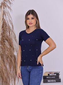 Women T-Shirts - Màu xanh hải quân - Xem 3